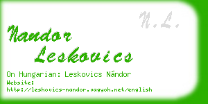 nandor leskovics business card